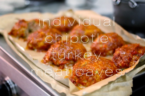 individual chipotle turkey meatloaves