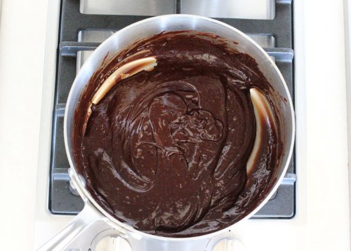 salted dark chocolate mousse custard